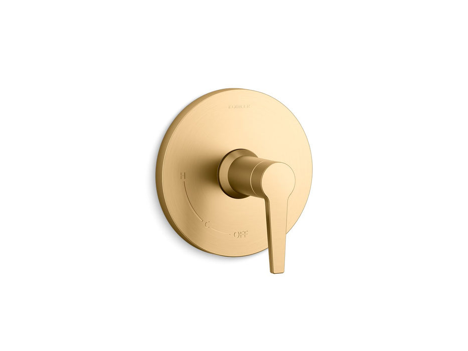 KOHLER K-TS74042-4 Pitch Rite-Temp valve trim, vibrant brushed moderne brass