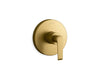 KOHLER K-TS97018-4 Avid Rite-Temp valve trim with lever handle, vibrant brushed moderne brass