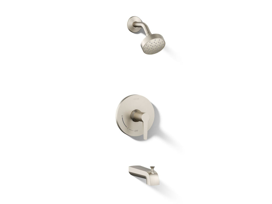 KOHLER K-TS97074-4G Pitch Rite-Temp bath and shower trim kit, 1.75 gpm, vibrant brushed nickel