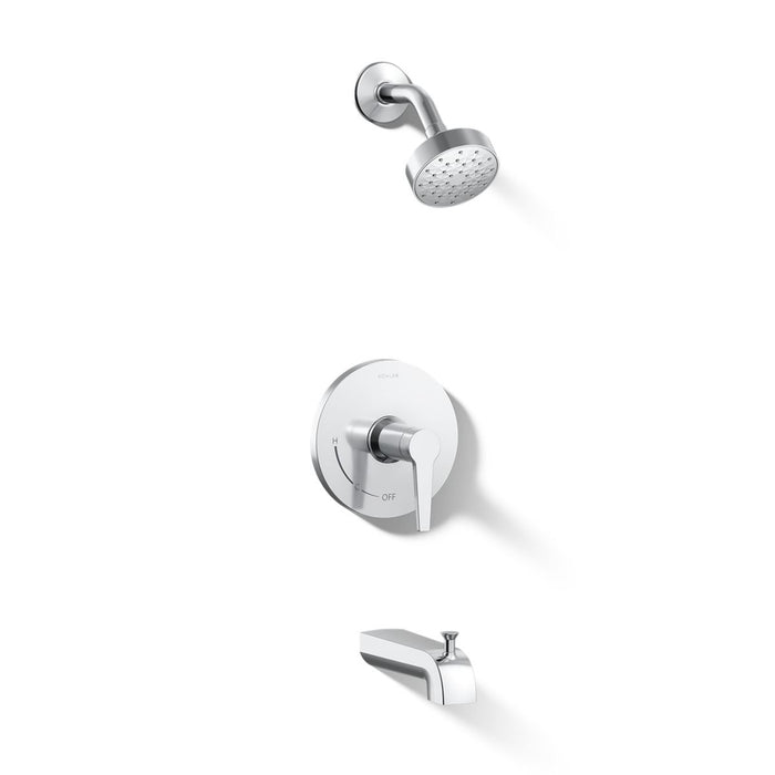KOHLER K-TS97074-4Y Pitch Rite-Temp Bath and Shower Trim Kit, 2.5 GPM, polished chrome - view 5