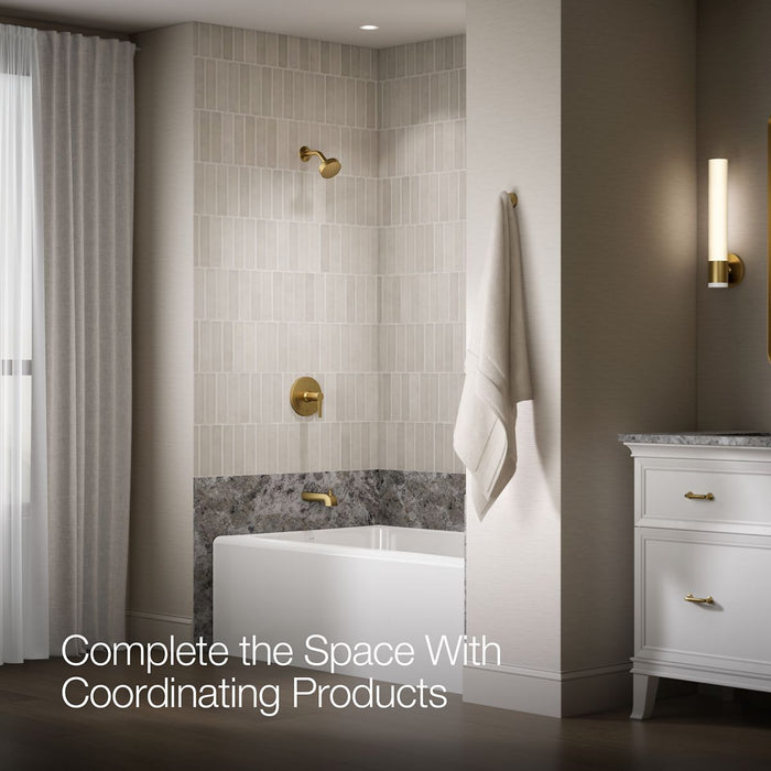 KOHLER K-TS97074-4Y Pitch Rite-Temp Bath and Shower Trim Kit, 2.5 GPM, vibrant brushed moderne brass - view 4