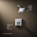 3/4 view of product with dimensions