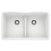 BLANCO 442074 Diamond Equal Double Bowl Kitchen Sink with Low Divide - White
