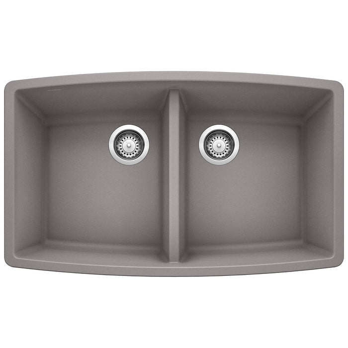 BLANCO 440072 Performa Equal Double Bowl Kitchen Sink - Metallic Gray