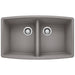 BLANCO 440072 Performa Equal Double Bowl Kitchen Sink - Metallic Gray