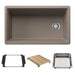 BLANCO Inteos SILGRANIT 33" Single Bowl Reversible Undermount Workstation Kitchen Sink - Truffle