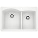 BLANCO 440216 Diamond 1-3/4 Double Bowl Dual Mount Kitchen Sink - White