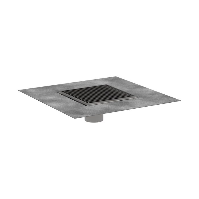 hansgrohe RainDrain Brilliance Point Drain Set 6"x 6" Trim with Height Adjustable Frame and Rough
