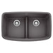 BLANCO 442196 Valea Equal Double Bowl Kitchen Sink with Low Divide - Cinder