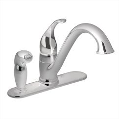 Moen 7835 Camerist Single Handle Low-Arc Kitchen Faucet with Left Hand Side Spray