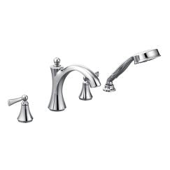Moen Wynford T654 Two-Handle Roman Tub Faucet Includes Hand Shower