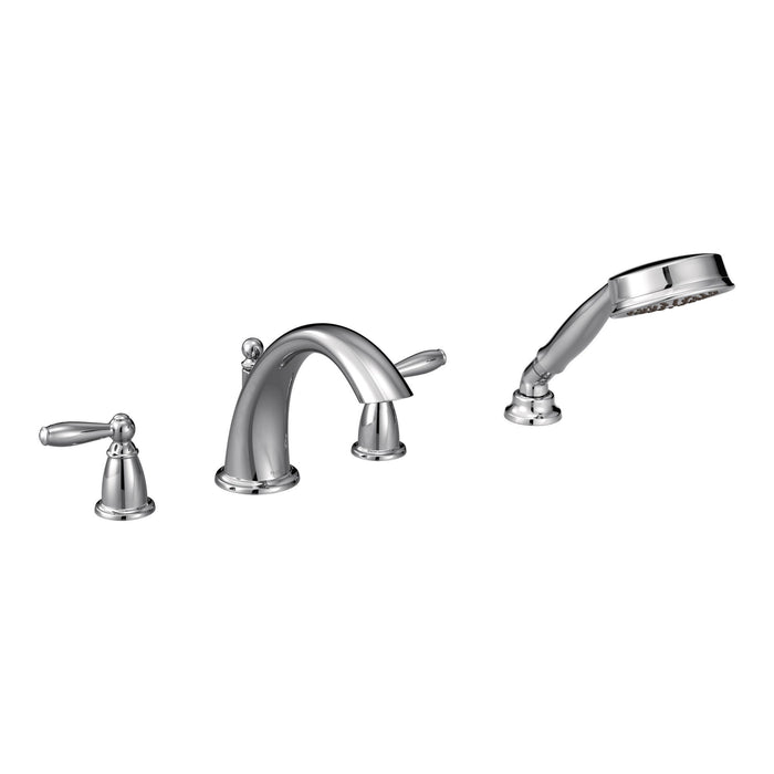 Moen Brantford T924 Two-Handle Roman Tub Faucet Includes Hand Shower