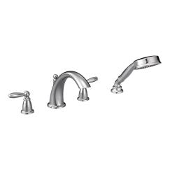 Moen Brantford T924 Two-Handle Roman Tub Faucet Includes Hand Shower