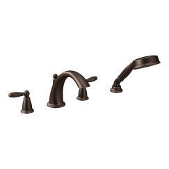Moen Brantford T924 Two-Handle Roman Tub Faucet Includes Hand Shower