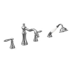 Moen Weymouth TS21104 Two-Handle Roman Tub Faucet Includes Hand Shower