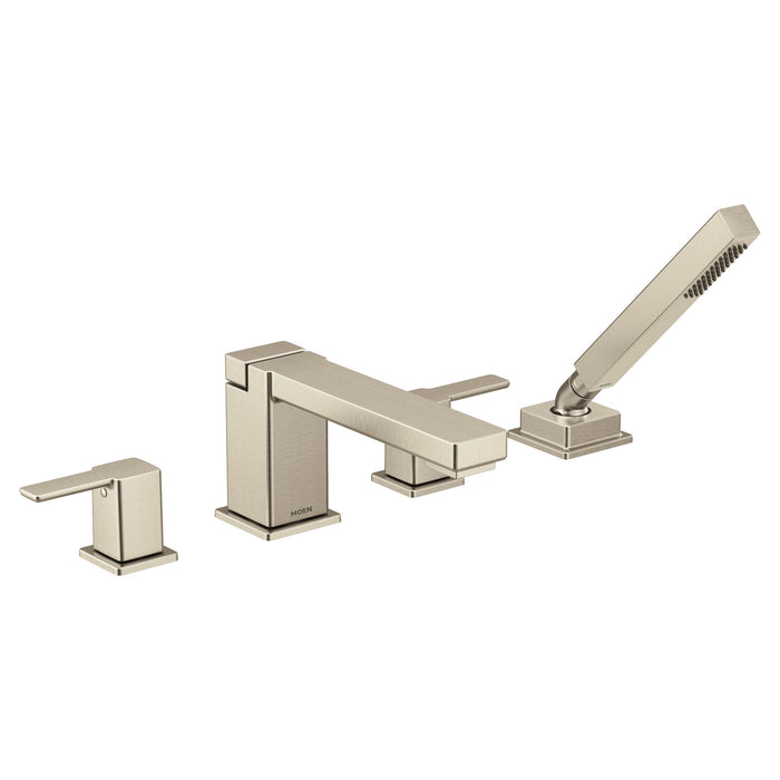 Moen 90 Degree TS914 Two-Handle Roman Tub Faucet Includes Hand Shower