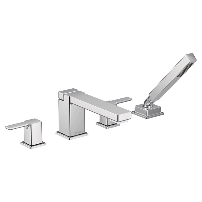 Moen 90 Degree TS914 Two-Handle Roman Tub Faucet Includes Hand Shower