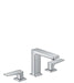 hansgrohe Metropol Widespread Faucet 110 with Lever Handles and Pop-Up Drain, 0.5 GPM