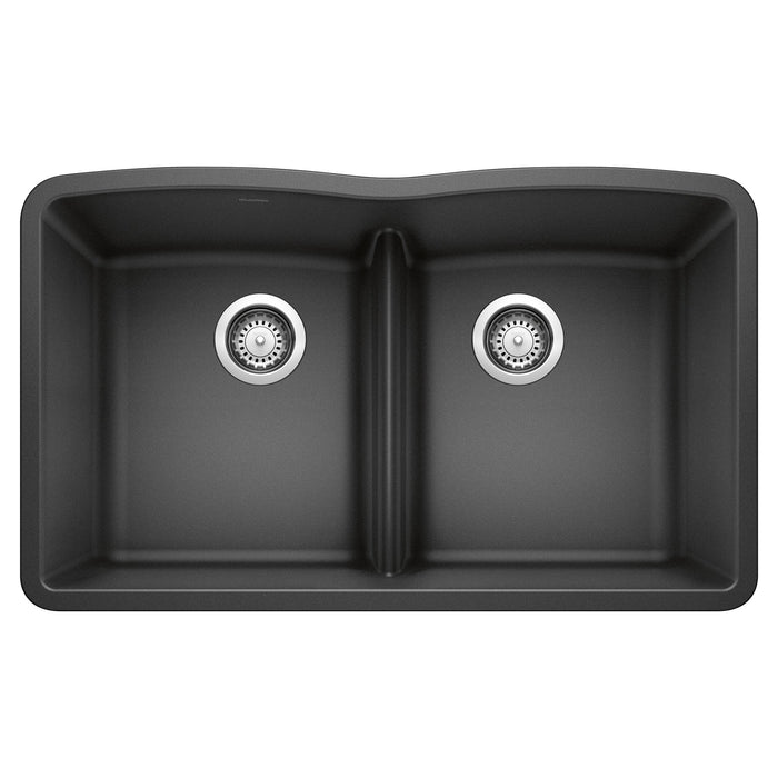 BLANCO 442075 Diamond Equal Double Bowl Kitchen Sink with Low Divide - Anthracite