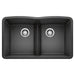 BLANCO 442075 Diamond Equal Double Bowl Kitchen Sink with Low Divide - Anthracite