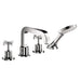 AXOR Citterio 4-Hole Roman Tub Set Trim with Cross Handles and 1.75 GPM Handshower