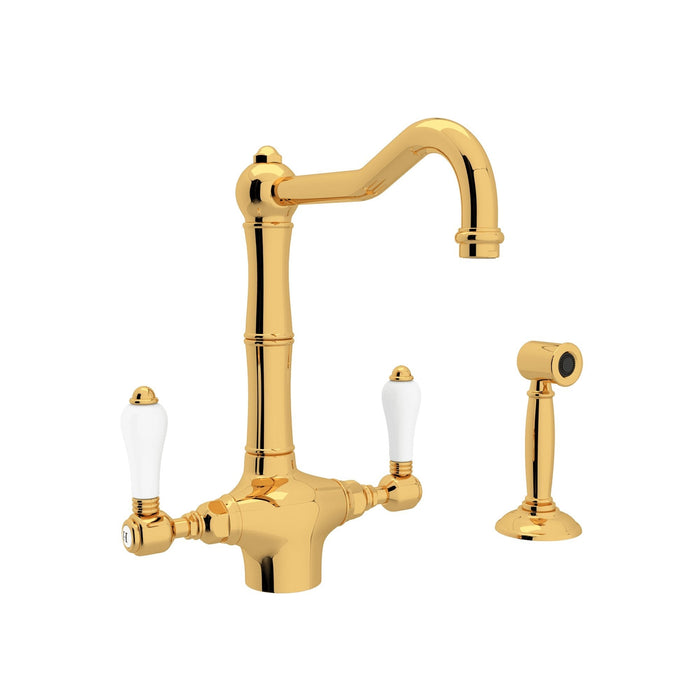 ROHL A1679WS Acqui® Two Handle Kitchen Faucet With Side Spray