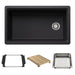 BLANCO Inteos SILGRANIT 33" Single Bowl Reversible Undermount Workstation Kitchen Sink - Coal Black