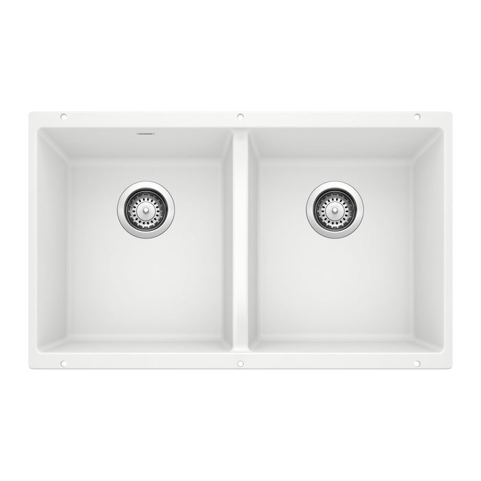 BLANCO 516320 Precis Equal Double Bowl Kitchen Sink - White