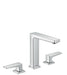 hansgrohe Metropol Widespread Faucet 160 with Lever Handles and Pop-Up Drain, 1.2 GPM