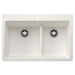 BLANCO Liven SILGRANIT 33" 60/40 Double Bowl Dual Mount Kitchen Sink with Low Divide - White
