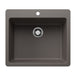 BLANCO Liven SILGRANIT 25" Single Bowl Dual Mount Kitchen Sink - Volcano Gray