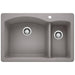 BLANCO 440198 Diamond 1-1/2 Double Bowl Dual Mount Kitchen Sink - Metallic Gray