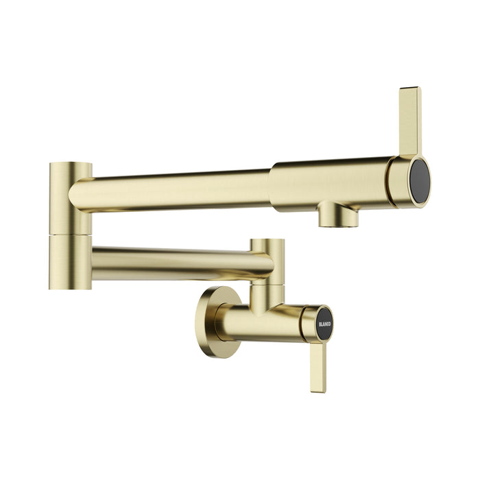 BLANCO Culina II Wall-Mounted Pot Filler - Satin Gold