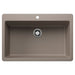 BLANCO Liven SILGRANIT 33" Super Single Dual Mount Kitchen Sink - Truffle