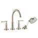 AXOR Montreux 4-Hole Roman Tub Set Trim with Lever Handles and 1.8 GPM Handshower