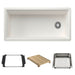 BLANCO Inteos SILGRANIT 39" Single Bowl Reversible Undermount Workstation Kitchen Sink - White