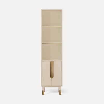 Robern CSSM208022087 Islamorada Linen Cabinet, 20" x 80" x 16", Sand with Aged Brass