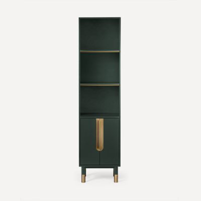 Robern CSSM208022187 Islamorada Linen Cabinet, 20" x 80" x 16", Nori with Aged Brass