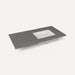 Robern TF43URO91-8 Quartz Stone Vanity Top, 43" x 3/4" x 22", Right Offset Undercounter Sink, Stone Gray, Three Hole