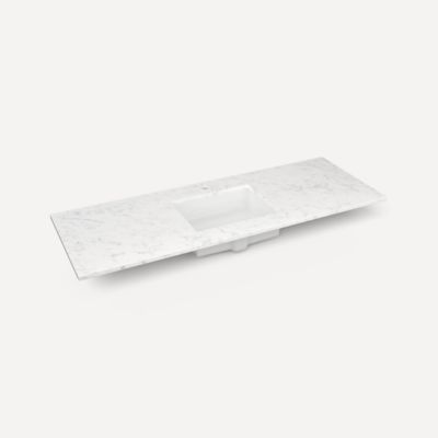 Robern TF61UCO94-1 Quartz Stone Vanity Top, 61" x 3/4" x 22", Center Undercounter Sink, Lyra, Single Hole