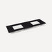 Robern TF73UDO90-8D3 Quartz Stone Vanity Top, 73" x 3/4" x 22", Double Undercounter Sink, Lava Black, Three Hole