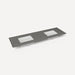 Robern TF73UDO91-8D3 Quartz Stone Vanity Top, 73" x 3/4" x 22", Double Undercounter Sink, Stone Gray, Three Hole