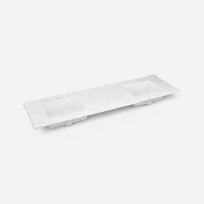 Robern TF73UDO94-1D5 Quartz Stone Vanity Top, 73" x 3/4" x 22", Double Undercounter Sink, Lyra, Single Hole