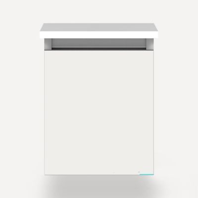 Robern VM12H2D21F19S 12" x 15" x 21", Satin White, Full Drawer, Selectable Night Light, 2700K/4000K Temperature (Warm/Cool Li