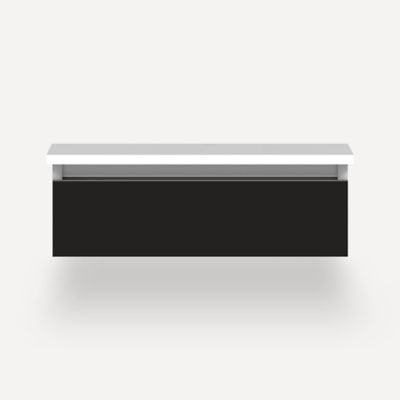 Robern VM24H1D21R28S 24" x 7-1/2" x 21", Matte Black, False Front Drawer, Selectable Night Light, 2700K/4000K Temperature (Wa