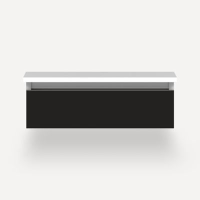 Robern VM24H1D21T28S 24" x 7-1/2" x 21", Matte Black, Tip Out Drawer, Selectable Night Light, 2700K/4000K Temperature (Warm/C