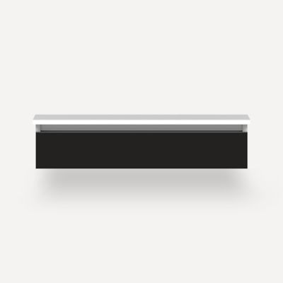 Robern VM36H1D21T28S 36" x 7-1/2" x 21", Matte Black, Tip Out Drawer, Selectable Night Light, 2700K/4000K Temperature (Warm/C
