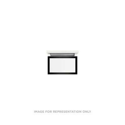 Robern VP12H1D21F27N83 Modular Vanity, 12" x 7-1/2" x 21", Matte Gray, Matte Black Frame, Full Drawer