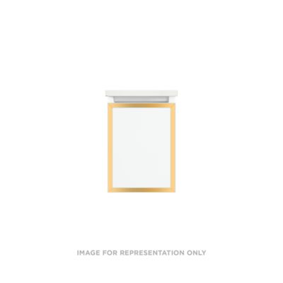 Robern VP12H2D21F19S82 Modular Vanity, 12" x 15" x 21", Satin White, Matte Gold Frame, Full Drawer, Selectable Night Light, 2