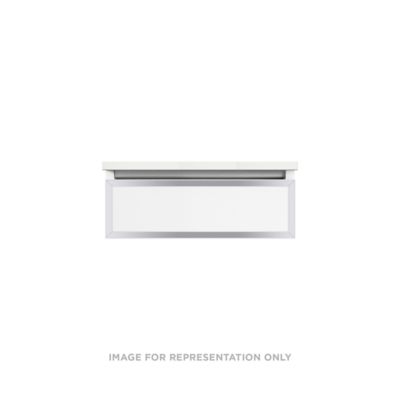 Robern VP24H1D21P28N76 Modular Vanity, 24" x 7-1/2" x 21", Matte Black, Chrome Frame, Plumbing Drawer